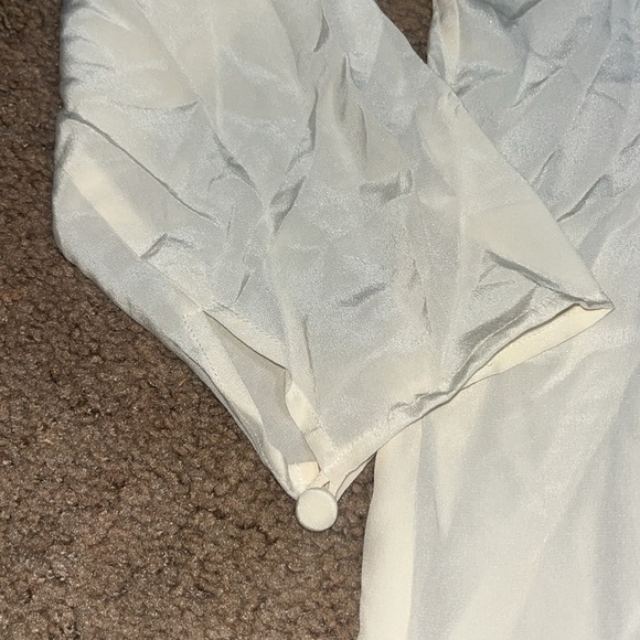 Diane Von Furstenberg Vintage Silk Embroidered Floral Blouse Button Front Medium - Picture 6 of 8